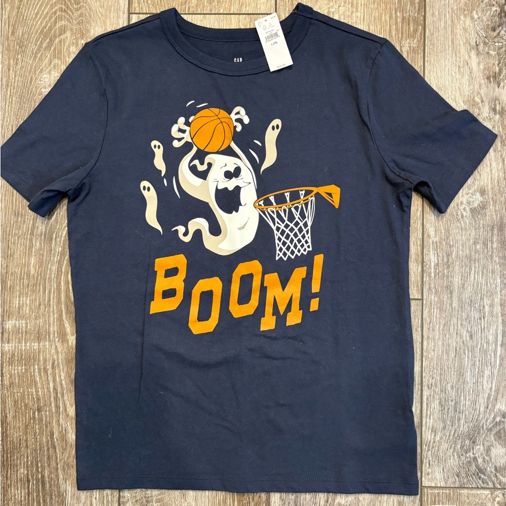 NWT GAP Kids Everyday Graphic T- Basketball/ Ghost- Size Large